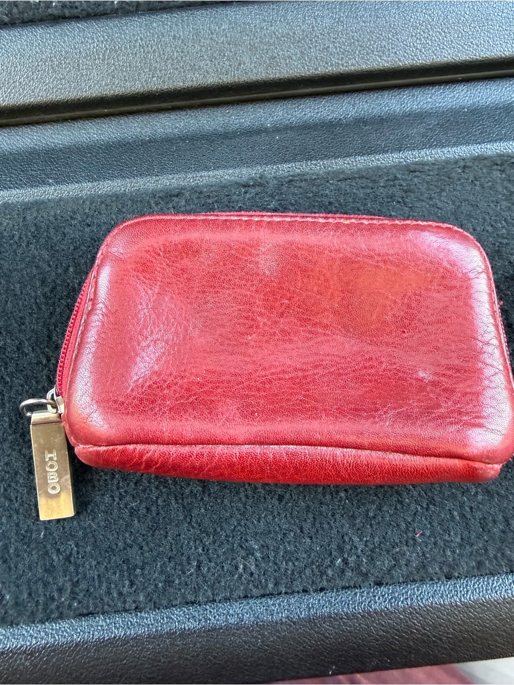 HOBO Red Leather Zip coin purse